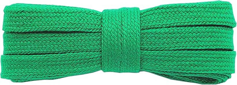 樂天商城 - シューレース SHOELACES 純綿靴紐 長さ8MM幅 平紐 無地 靴ひも おしゃれ スニーカー (グラスグリーン, 120)