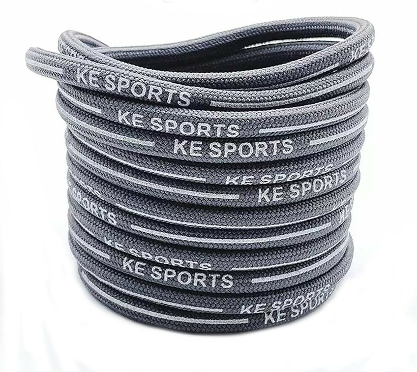 Flat 59 inches+ - シューレース SHOELACES靴紐 丸い紐 靴ひも おしゃれ スニーカー 140cm アルファベットグレー (アルファベットグレー, 140)