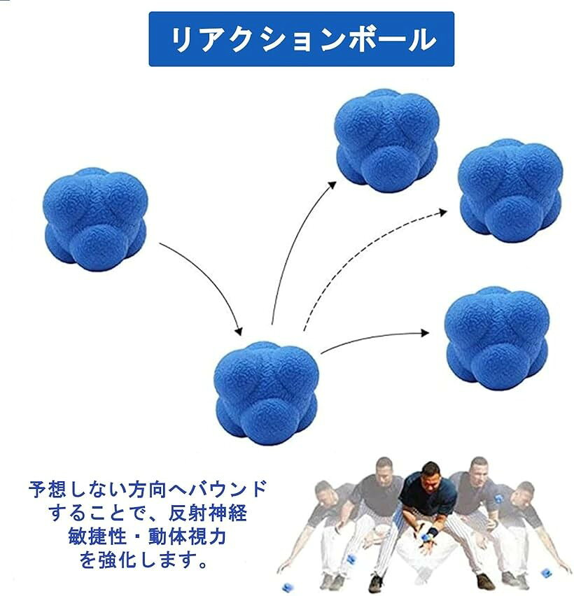リアクションボール 大小2種セット イレギュラーボール 反射神経 動体視力 敏捷性 ...