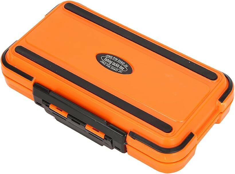 Case, Toolbox - ルアー ワーム ケース 両面 タックル ボックス 釣り 小型 大容量 メタルジグ ジギング 青物 釣具 収納 防水 リバーシブル ミノー オレンジ (オレンジ)