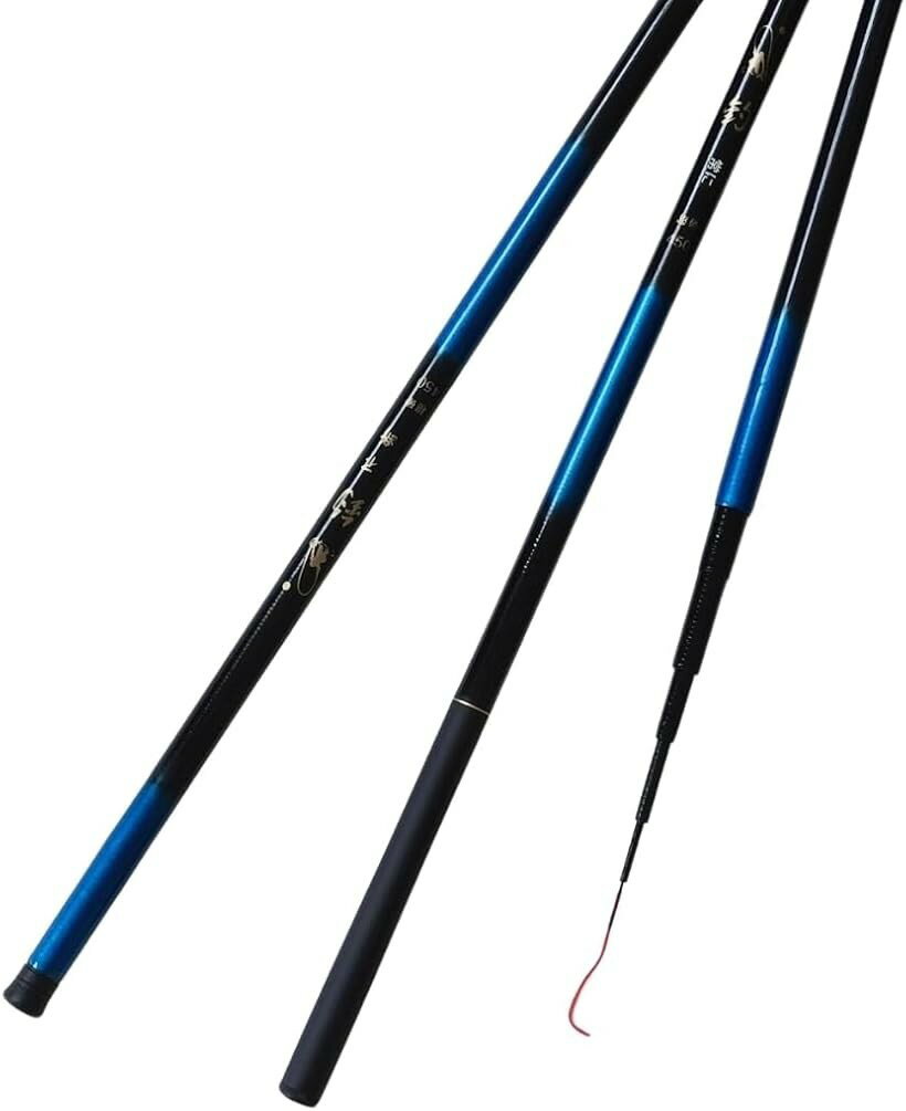 Rakuten - 延べ竿 伸縮 コンパクト 超軽量 仕舞寸法約 65cm 携帯型 カーボン 釣り竿 渓流竿 折りたたみ (7.2m 1本)