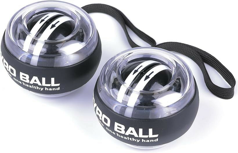 パワーボール 2個セット スナップボール オートスタート機能 握力 手首 前腕 筋トレ グリップ トレーニング クリアーホワイト (クリアーホワイト（2個セット）)