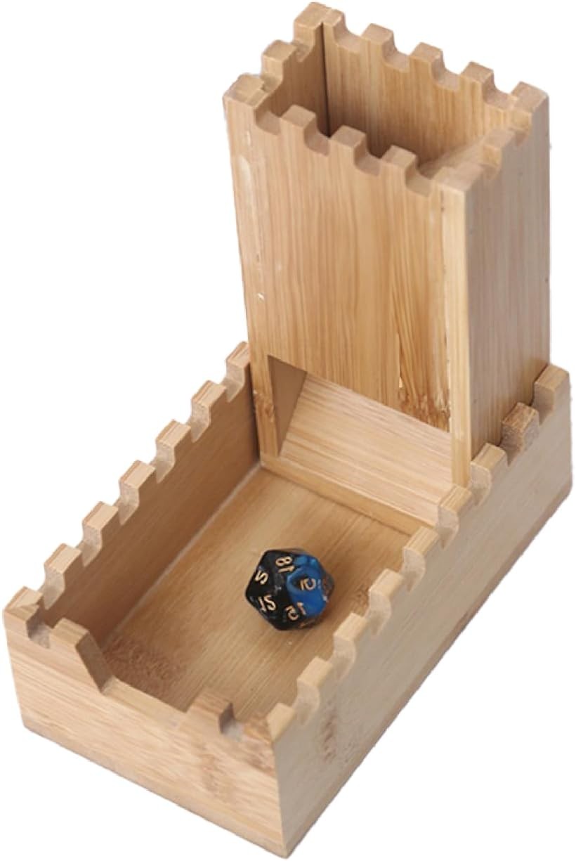 バンブー ダイスタワー サイコロ ローリングタワー トレイ ボードゲーム ローラー RPG ボードゲーム用 木目カラー キャッスル