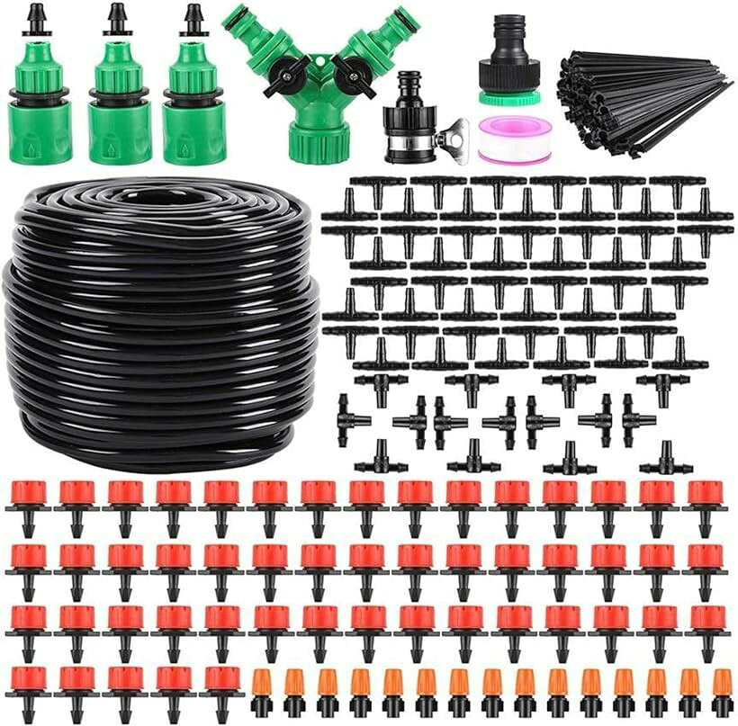 商品コード2bki4w5llq商品名自動散水キット 点滴灌水システム 可変式ドリッパー 50mホース付き DIY灌漑セット 調節可能ノズル ガーデニング 植木鉢 家庭菜園 花壇 温室 芝生 水やり用ブランドNASSIAサイズ等(164Ft/50M)「DIYで簡単に散水システムを構築」 ホース、ドリッパー、ノズル、分岐継手などをセットにした灌水キットです。用途や設置環境に合わせて自由にレイアウトできます。「流量調整可能なドリッパー」 ドリッパーは散水量の調整が可能。植物や設置場所に合わせて給水量を変更でき、幅広い栽培環境に対応します。「50mチューブ付き」 十分な長さのチューブが付属しているため、家庭菜園や花壇、庭先など広範囲への設置にも便利です。「豊富な付属パーツ」 分岐コネクター、エンドキャップ、固定ピン、蛇口接続部品などを付属。設置や拡張作業をサポートします。＊注意ください＊ ・写真の写り方により、実際の商品と異なって見える場合がございます。・サイズにつきましては若干の誤差が生じる場合がございます。・生産時期により、商品のデザインが若干異なる場合がございます。上記予めご了承の上お買い求めくださいませ。※ 他ネットショップでも併売しているため、ご注文後に在庫切れとなる場合があります。予めご了承ください。※ 品薄または希少等の理由により、参考価格よりも高い価格で販売されている場合があります。ご注文の際には必ず販売価格をご確認ください。※ 沖縄県、離島または一部地域の場合、別途送料の負担をお願いする場合があります。予めご了承ください。※ お使いのモニタにより写真の色が実際の商品の色と異なる場合や、イメージに差異が生じることがあります。予めご了承ください。※ 商品の詳細（カラー・数量・サイズ 等）については、ページ内の商品説明をご確認のうえ、ご注文ください。※ モバイル版・スマホ版ページでは、お使いの端末によっては一部の情報が表示されないことがあります。すべての記載情報をご確認するには、PC版ページをご覧ください。