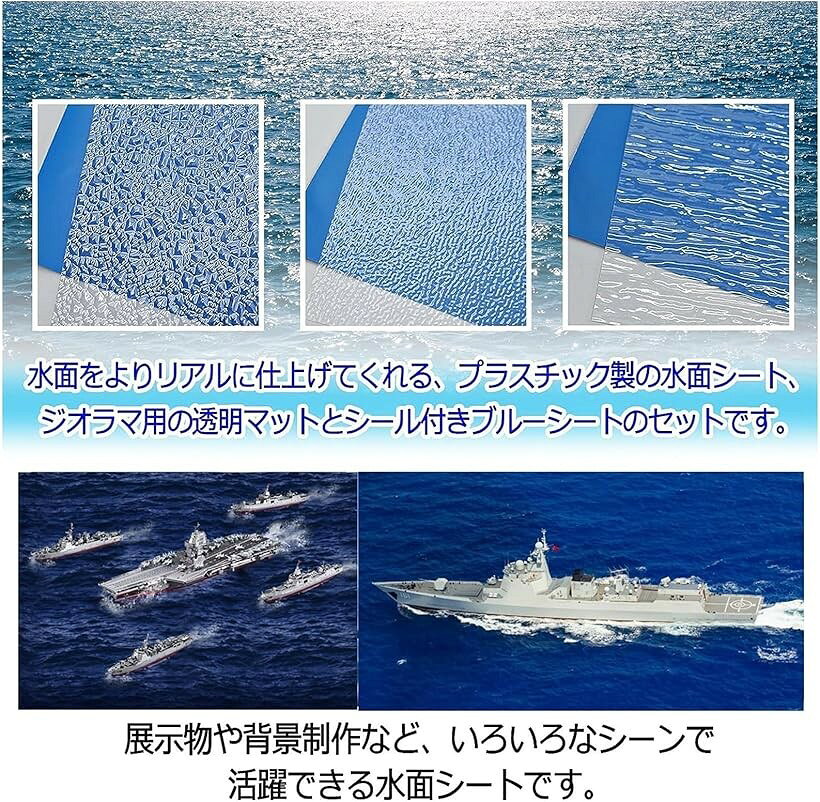 エムラインストアのジオラマ 水面シート ジオラマシート マット 海 川 湖 池 模型制作 小波 (小波)｜アングル3