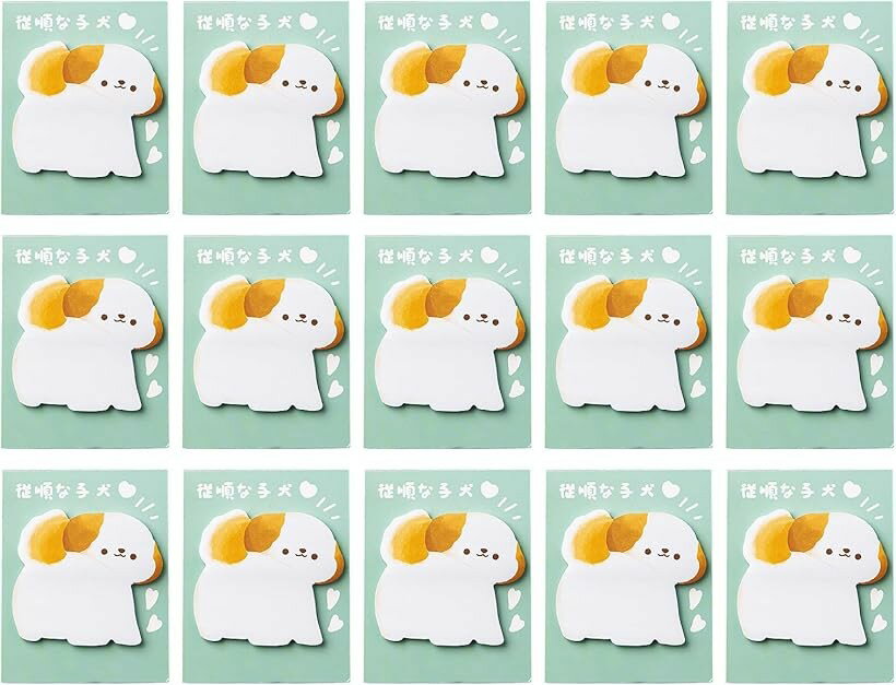 Rakuten - 付箋 かわいいお尻 動物 ふせん アニマル ステッカー 注釈 索引用 転写用 繰り返し使用 メモ帳 ノート 教科書 事務用 学習用 (イヌ（15冊セット）)