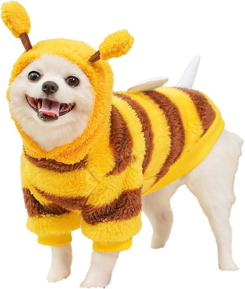 バリエーションコード : 2brdvifxxq商品コード2brdvuwskl商品名ペット服 蜂 ハニー 犬 猫 小型犬 可愛い コスチューム SNS映え 柔らかい ハロウィン パーティー 着替え 室内 散歩ブランドCAWKAYカラーイエローサイズ等L「蜂モチーフでSNS映えする可愛いデザイン」 まるでハチさんに変身したかのような、イエローxブラウンの配色が目を引くペット用コスチューム。立体的な触角と羽付きデザインで、写真や動画でもしっかり映えるため、SNS投稿や記念撮影にも最適です。ハロウィンやパーティー、イベント時はもちろん、普段のお散歩やお出かけでも注目を集める可愛いペット服として活躍します。犬服・猫服・コスプレ・仮装・SNS映えなどの検索キーワードにも対応。「柔らかく暖かいフリース素材で快適な着心地」 表面は肌触りの良いフリース素材を使用し、内側も柔らかく保温性のある仕上がり。チクチクしにくく、長時間着用してもペットの負担になりにくい設計です。秋冬の寒さ対策や冷えやすい室内環境にも適しており、防寒着・部屋着・パジャマとしても使いやすい一着。軽量で動きやすく、小型犬や猫でも快適に過ごせます。「着脱しやすく動きやすい実用設計」 被せるだけで着せやすい構造で、忙しい時やお散歩前でもスムーズに着替えが可能。伸縮性のある生地を採用しているため、歩行や走行、座る動作も妨げにくく、日常使いにも安心です。性別を問わないユニセックスデザインで、オス・メスどちらのペットにも自然にフィットします。「幅広いシーンで活躍する多用途コスチューム」 散歩、室内着、イベント衣装としてはもちろん、ハロウィン、クリスマス、誕生日、パーティー、記念日撮影など幅広いシーンに対応。可愛さと実用性を兼ね備えているため、季節行事をペットと一緒に楽しみたい方におすすめです。プレゼント需要も高く、犬や猫を飼っているご家族・友人へのギフトとしても喜ばれます。「小型犬・猫に適したサイズ感で安心」 チワワ、トイプードル、ポメラニアン、パピヨンなどの小型犬や、猫などの中小型ペットに適したサイズ設計。子犬・子猫にも使いやすく、寒がりなペットの防寒対策としても役立ちます。ペット服、犬用コスチューム、猫用コスプレ、秋冬ウェアをお探しの方に幅広く対応できる実用的なアイテムです。※ 他ネットショップでも併売しているため、ご注文後に在庫切れとなる場合があります。予めご了承ください。※ 品薄または希少等の理由により、参考価格よりも高い価格で販売されている場合があります。ご注文の際には必ず販売価格をご確認ください。※ 沖縄県、離島または一部地域の場合、別途送料の負担をお願いする場合があります。予めご了承ください。※ お使いのモニタにより写真の色が実際の商品の色と異なる場合や、イメージに差異が生じることがあります。予めご了承ください。※ 商品の詳細（カラー・数量・サイズ 等）については、ページ内の商品説明をご確認のうえ、ご注文ください。※ モバイル版・スマホ版ページでは、お使いの端末によっては一部の情報が表示されないことがあります。すべての記載情報をご確認するには、PC版ページをご覧ください。
