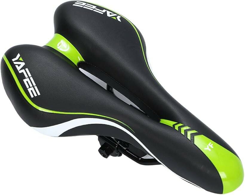 Mountain Bikes - サドル 自転車 お尻が痛くない 超肉厚 穴あき ロードバイク クロスバイク マウンテンバイク グリーン (グリーン)