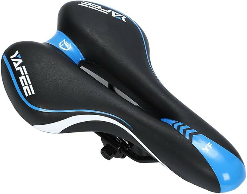 Mountain Bikes - サドル 自転車 お尻が痛くない 超肉厚 穴あき ロードバイク クロスバイク マウンテンバイク ブルー (ブルー)