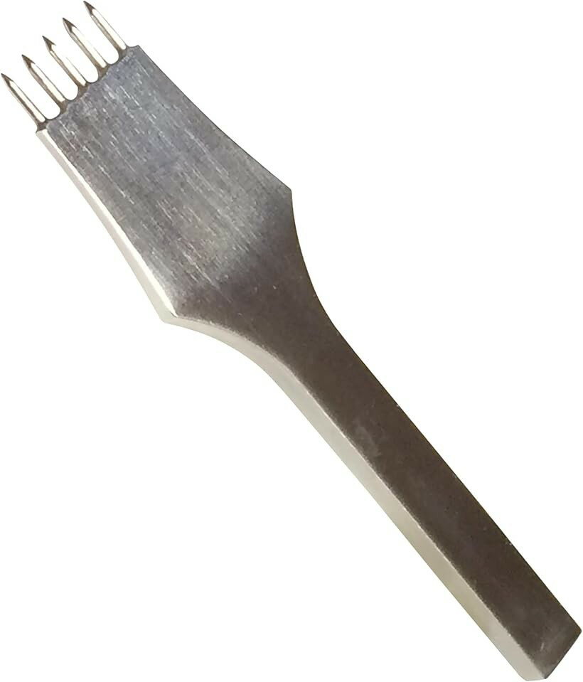丸目打ち レザークラフト ツール 工具鋼 打ち具 内縫い a171 3mm 5歯 (3mm 5歯)