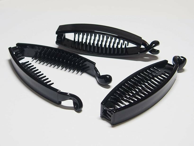 大きめ ハンドメイド用 バナナクリップ 10個セット 土台 10cm デコ 材料 B (B)