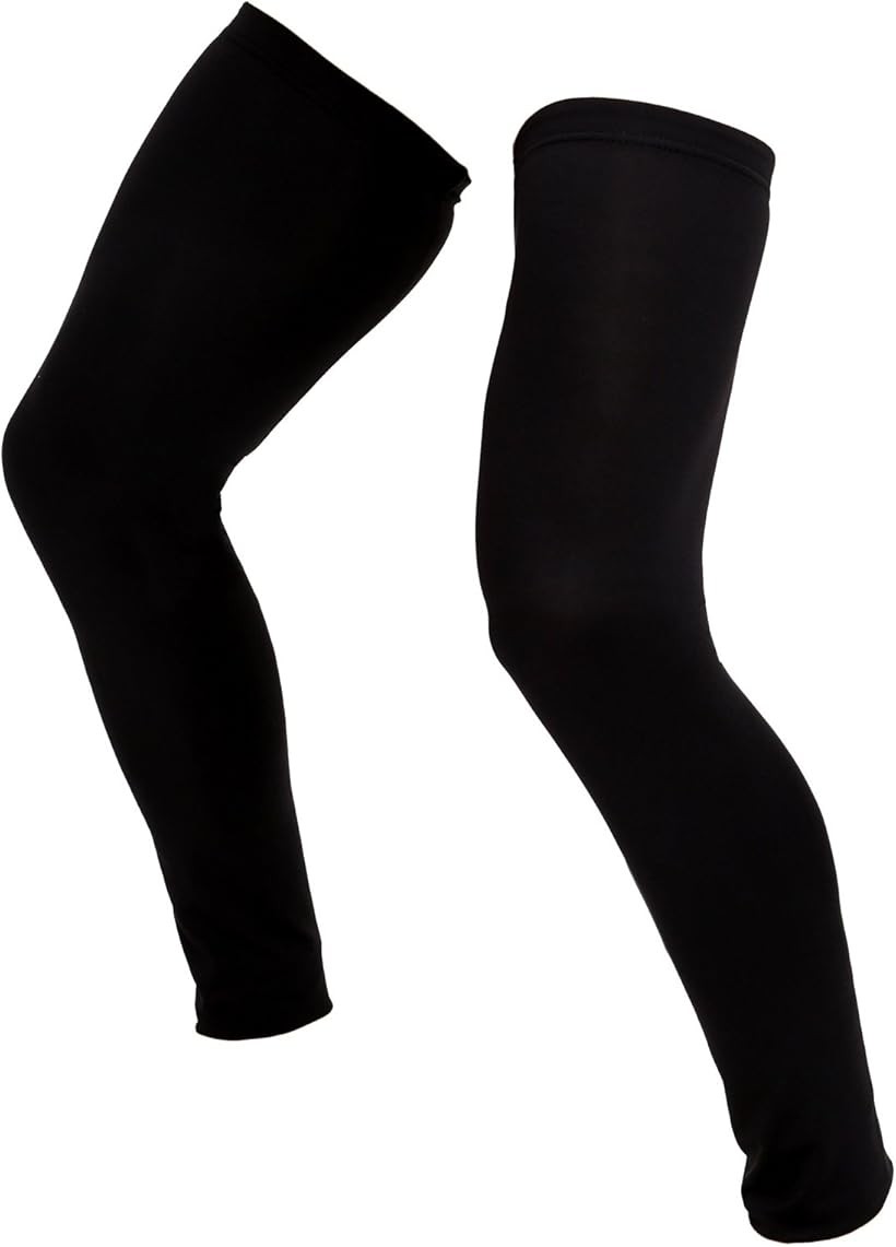 Tights - レッグカバー スポーツ ランニング サイクル 春夏 大きいサイズ 紫外線 対策 ニーカバー e390 XXL (ブラック, M)