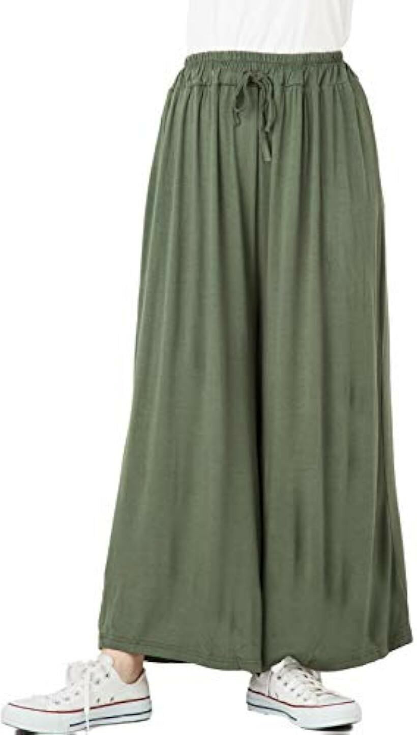 Other - スリーピングシープ ゆったり やわらか エアリー パンツ ワイドパンツ ガウチョ コットン ロング レディース グリーン (グリーン, ロング)