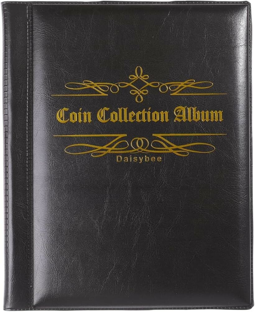 Currency Related Goods - コイン コレクション アルバム 古銭 メダル 貨幣 収集ファイル 収納 保存用ホルダー 250枚 ブラック (ブラック)