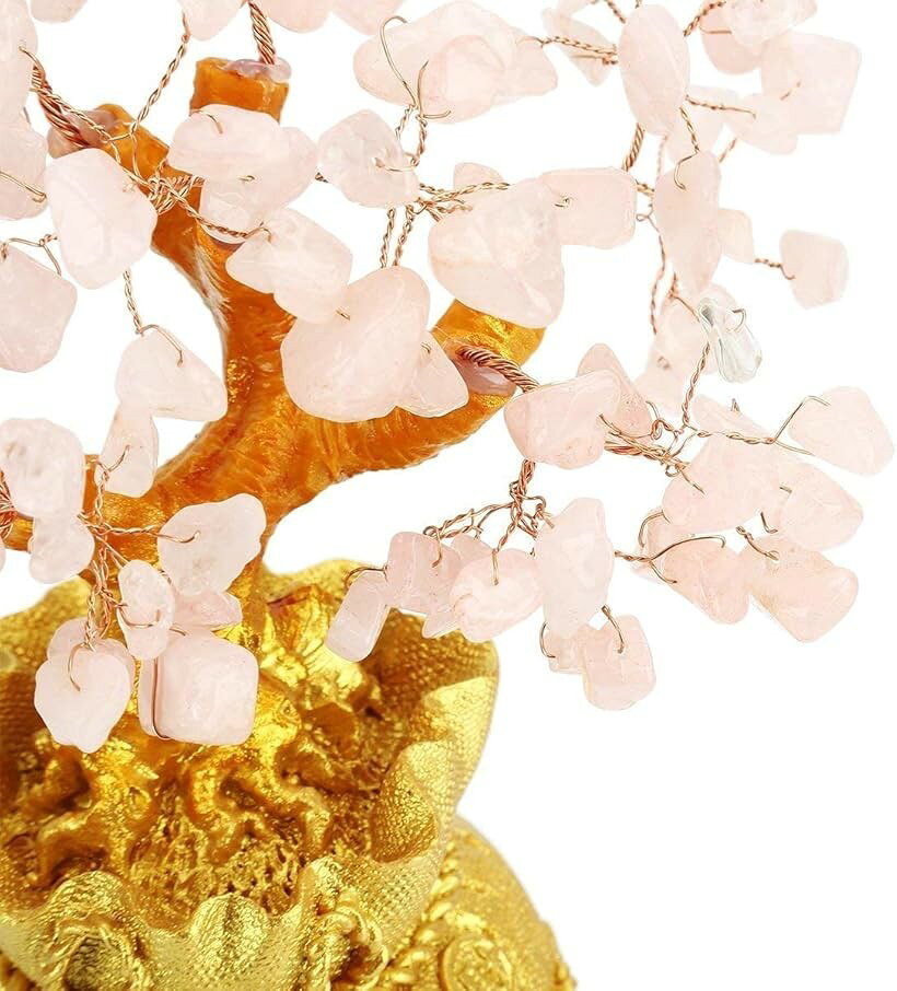 招財樹 金のなる木 水晶 パワーストーン 商売繁盛 風水グッズ 財運 金運 運気アップ (桜色) [3]