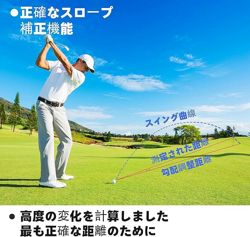 ゴルフ用 レーザー距離計 距離測定器 磁石搭載 ゴルフスコープ 光学6倍望遠 照準合...