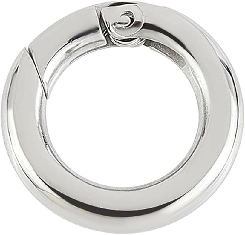 Craft - 1個 15mm 304ステンレス製キークラスプ カラビナ 丸型 リングクラスプ (ステンレス色-1個, 15mm)