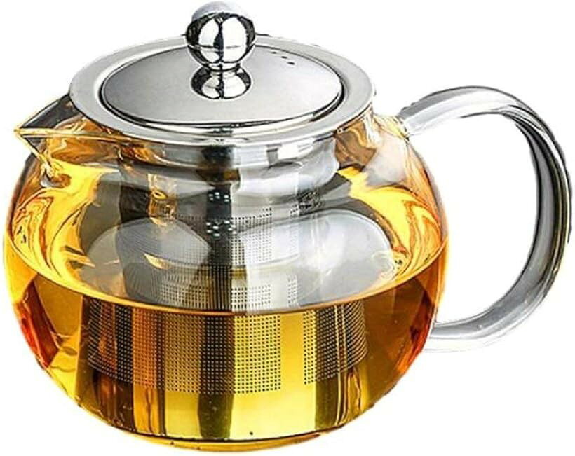 morningplaceガラス ティーポット 耐熱 耐冷 かわいい ずんぐり ホット コーヒー ...