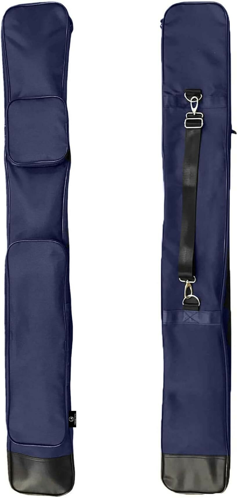 竹刀袋 竹刀ケース 剣道 木刀 模造刀 収納バッグ 125cm 肩掛け 2ポケット 高級ベルト コスプレ サバゲー でも使える収納袋 ネイビー (ネイビー, ワンサイズ)