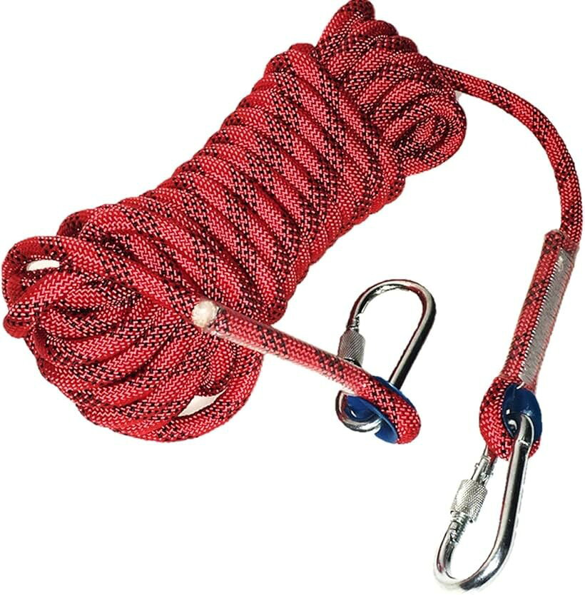 直径 12mm 多目的 ロープ キャンプ アウトドア 引越し 荷物の吊上げ 防災道具 車の牽引 ボート 等 レッド：10M (レッド, 10m) mlinestore-10145950 エムラインストア パッケージ画像