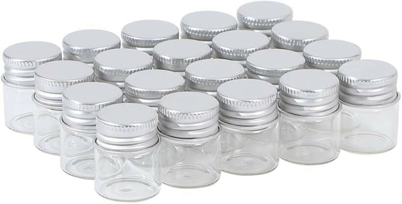 Refill, Atomizers - Goods online store 小瓶 ガラス瓶 ミニボトル 小物 保存 容器 保管 小分け 5ml (5ml シルバー)