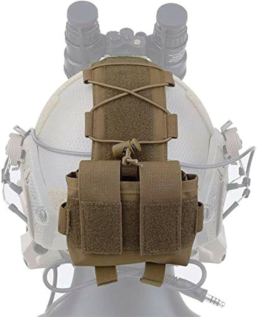 サバゲーヘルメットポーチ バッテリーポーチ タクティカルヘルメット アクセサリー サバイバルゲーム ミリタリー カーキ (カーキ)