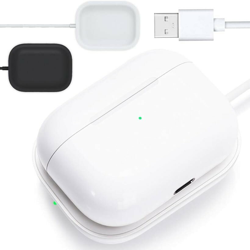 AirPods 充電器 Pro 3 ワイヤレス 日本語取説 5W急速充電 過充電防止 スタンド ホワイト (ホワイト, 64 x 49 x 15mm)