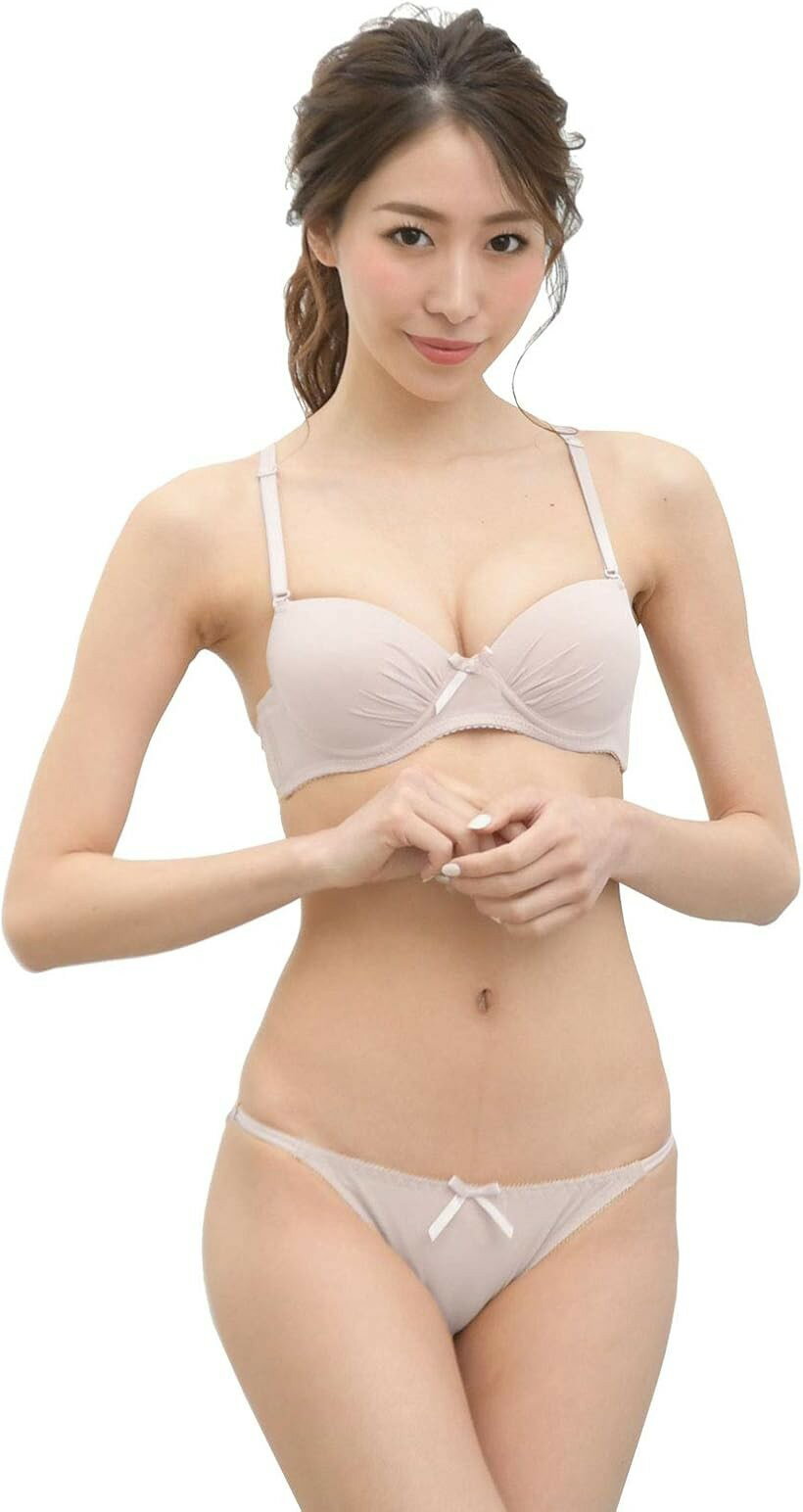 レディース ブラジャー Tシャツ ショーツ 勝負 下着 上下 セット 女性 シームレス モカベージュ C70 (モカベージュ, C70)