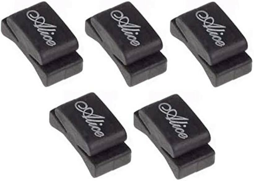 ムイビエン ピックホルダー ライブ ギター用アイテム 輸入品 ロゴ入り 5個 (ブラック, 5個)