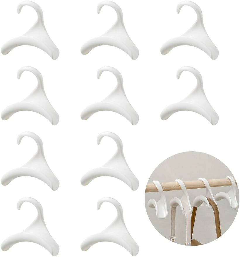 バッグハンガー カバン 収納 かばんかけ フック 収納ハンガー 10個セット (ホワイト)
