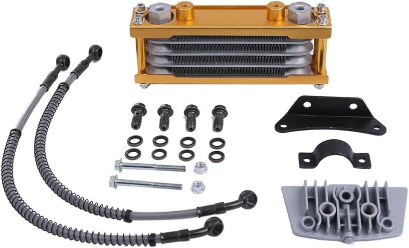 互換品 ホンダ 用 オイルクーラー キット 4段タイプ イエロー (イエロー)