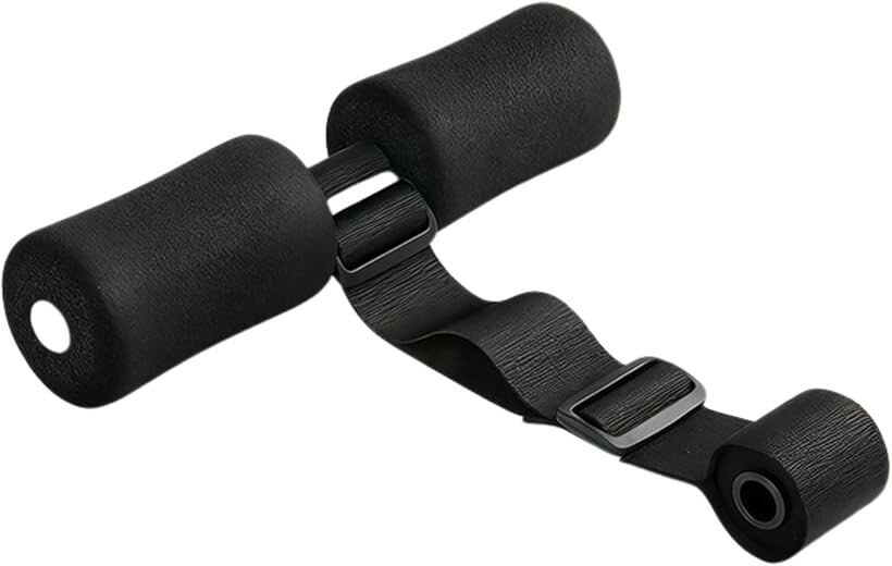 腹筋補助ベルト シットアップアシスト ドア設置型 腹筋トレーニング 器具 足固定 コンパクト (ブラック)