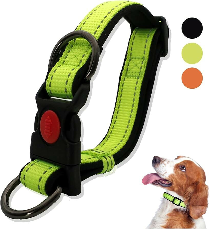 バリエーションコード : 2bjcoxxqn1商品コード2bjcoyvcnt商品名ダブルリング首輪 大型犬 中型犬 外れにくい 柔らかいパッド ダブルロック 丈夫 ナイロン製 首輪 M グリーンブランドmasamilkカラーグリーンサイズ等M「簡単ダブルロックで快適なお散歩を」お散歩中に首輪が壊れたり、抜けそうになってヒヤッとした事はありませんか？首輪が抜ける原因はバックルの破損が多数。このダブルリング首輪なら、万が一バックルが壊れても2つのDカンにリードを繋いでおけば、簡単には外れず二重のロック機能になります。快適なお散歩を実現する工夫がつまった首輪です。「ワンタッチで装着簡単」壊れにくく頑丈な強力バックル採用。ワンタッチロック機能もあり簡単に外れません。お散歩前も装着にもたつきません。「サイズ調整」サイズの合わない首輪もすっぽ抜ける原因です。この首輪なら、日本製のプラスチックアジャスターで、細かな調整が可能。装着したままサイズ調整ができてスムーズです。ワンちゃんのストレスを軽減します。「軽くて丈夫な素材」耐久性と通気性の良い素材を使用。丸洗いできるので、アウトドアや、水遊びにも使用できます。内側部分はクッション素材で快適。反射糸使用で夜間は光を反射します。「サイズ」S（首回り20cm～30cm目安）、M（首回り30cm～40cm目安）、L（首回り30cm～50cm目安）。愛犬の首を計り最適なサイズをお選びください。小型犬から中型犬、大型犬まで幅広く対応しています。※ 他ネットショップでも併売しているため、ご注文後に在庫切れとなる場合があります。予めご了承ください。※ 品薄または希少等の理由により、参考価格よりも高い価格で販売されている場合があります。ご注文の際には必ず販売価格をご確認ください。※ 沖縄県、離島または一部地域の場合、別途送料の負担をお願いする場合があります。予めご了承ください。※ お使いのモニタにより写真の色が実際の商品の色と異なる場合や、イメージに差異が生じることがあります。予めご了承ください。※ 商品の詳細（カラー・数量・サイズ 等）については、ページ内の商品説明をご確認のうえ、ご注文ください。※ モバイル版・スマホ版ページでは、お使いの端末によっては一部の情報が表示されないことがあります。すべての記載情報をご確認するには、PC版ページをご覧ください。