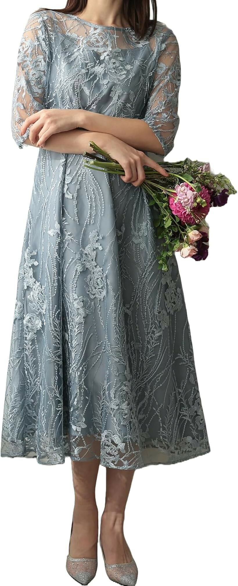 バリエーションコード : 2b2sh3kj63商品コード2bjjo2dx2i商品名パーティ ワンピース ドレス レディース 結婚式およばれワンピース パーティードレスブランドAUNI(アウニイ)カラーブルーグレー / 155サイズ等4Lシンプルなシルエットにエレガントな刺繍生地を全体的にほどこして大人っぽいドレスに仕上げました。刺繍糸もチュール生地もharemodeオリジナルで選んだこだわりカラーです。ウエストもウエストのサイズ調整が可能な編み上げ仕様です。大人っぽい着こなしがかなうエレガントなお呼ばれドレスです。「モデル」163cm Mサイズ着用 「Sサイズ/cm」着丈(SNP)/113　肩幅/35　バスト/94　ウエスト/72-80　袖丈/34　袖口/25 「Mサイズ/cm」着丈(SNP)/115　肩幅/36　バスト/98　ウエスト/76-84　袖丈/35　袖口/26 「Lサイズ/cm」着丈(SNP)/117　肩幅/37　バスト/102　ウエスト/80-88　袖丈/36　袖口/27「XLサイズ/cm」着丈(SNP)/120　肩幅/40　バスト/112　ウエスト/90-98　袖丈/38　袖口/30 「3Lサイズ/cm」着丈(SNP)/122　肩幅/42　バスト/120　ウエスト/98-106　袖丈/40　袖口/32 「4Lサイズ/cm」着丈(SNP)/124　肩幅/44　バスト/128　ウエスト/106-114　袖丈/42　袖口/34 ＊平置きでの採寸の為、誤差が生じる場合がございます。「商品仕様」表地：ポリエステル100%　裏地：ポリエステル100% 「補足」ファスナー/左脇　伸縮性なし　裏地あり　付属品なし ＊ご使用されているパソコンのモニタおよび携帯電話のメーカー・機種・画面設定等により、実際の商品の色と異なって見える場合がございます。※ 他ネットショップでも併売しているため、ご注文後に在庫切れとなる場合があります。予めご了承ください。※ 品薄または希少等の理由により、参考価格よりも高い価格で販売されている場合があります。ご注文の際には必ず販売価格をご確認ください。※ 沖縄県、離島または一部地域の場合、別途送料の負担をお願いする場合があります。予めご了承ください。※ お使いのモニタにより写真の色が実際の商品の色と異なる場合や、イメージに差異が生じることがあります。予めご了承ください。※ 商品の詳細（カラー・数量・サイズ 等）については、ページ内の商品説明をご確認のうえ、ご注文ください。※ モバイル版・スマホ版ページでは、お使いの端末によっては一部の情報が表示されないことがあります。すべての記載情報をご確認するには、PC版ページをご覧ください。