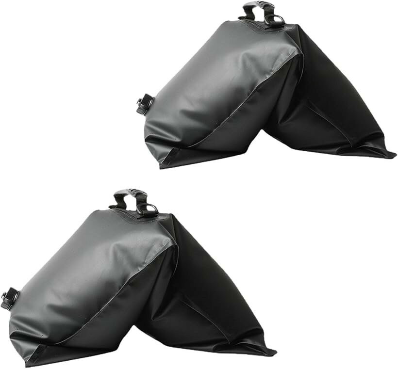 Tent Accessories - HOTQ 注水式 テント ウォーターウェイト サンシェード 重袋 约8千克 2个装 重り タープ サンシェード固定 (黒, 约57x27)