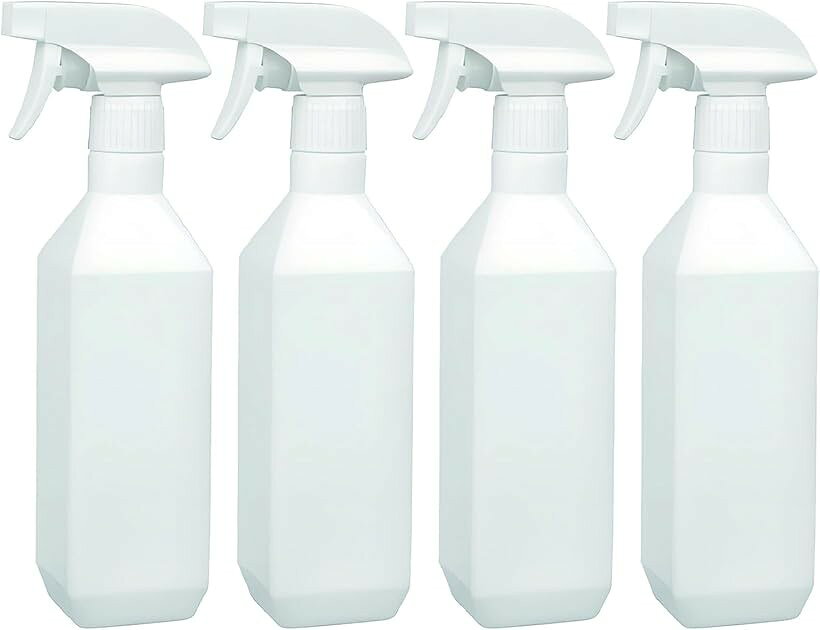 スプレーボトル 詰替え容器 遮光 アルコール対応 霧吹き 4本セット 植物 園芸 (500ml)