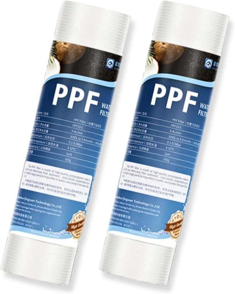 Aeration-Related - 互換品 社外 アクアリウム 水槽 浄水器 フィルター PPF ハイグレード 長持ち セディメント 1ミクロン 錆び 砂 泥 除去 10インチ 2本 (p_2)