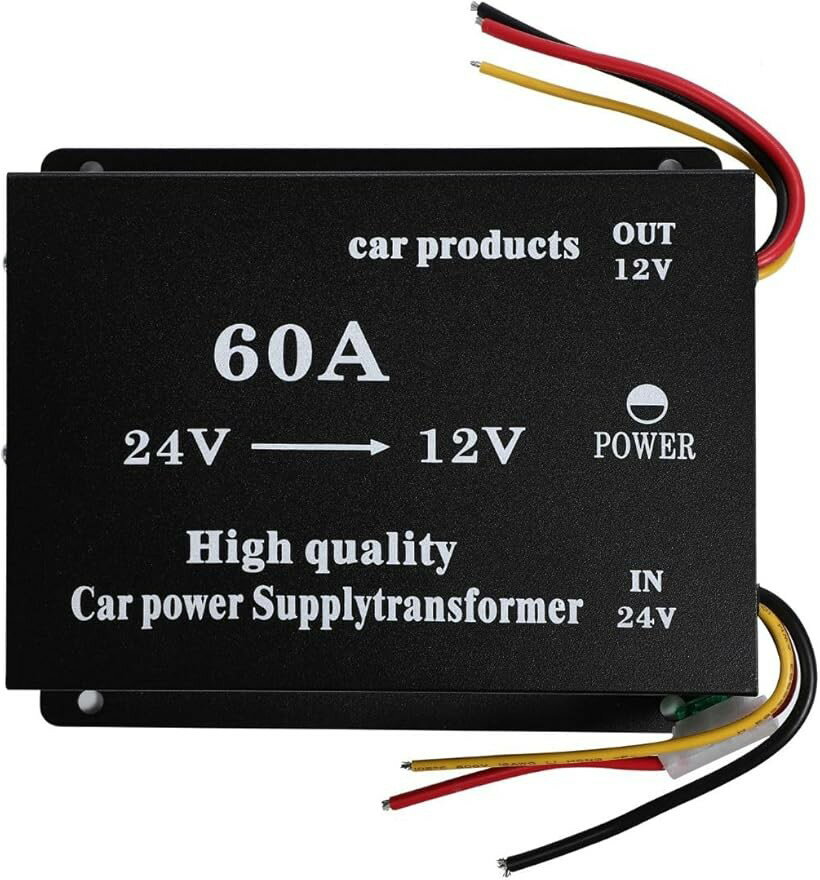 Inverter - DCDCコンバーター 24V＞12V 30A ヒューズ付 過電圧保護 大型車 トラック用 60A (60A)
