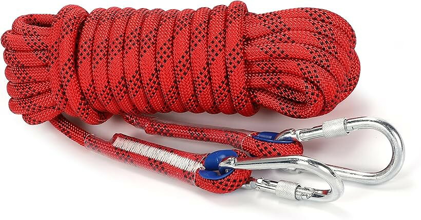 耐久 ロープ 幅広く使える多用途タイプ 多機能 多目的 直径 12mm レッド キャンプ アウトドア 引越し 荷物の吊上げ 車 ボート 牽引 補助 10M (ブラック, ラージ)