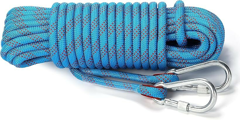 耐久 ロープ 幅広く使える多用途タイプ 多機能 多目的 直径 12mm ブルー キャンプ アウトドア 引越し 荷物の吊上げ 車 ボート 牽引 補助 20M (水色, 20M)
