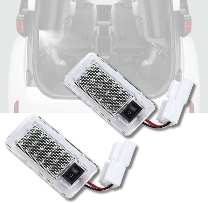 互換品トヨタ アルファード ヴェルファイア対応 ラゲッジランプ LED ホワイト 内装パーツ 純正交換型 2個セット (2個セット)