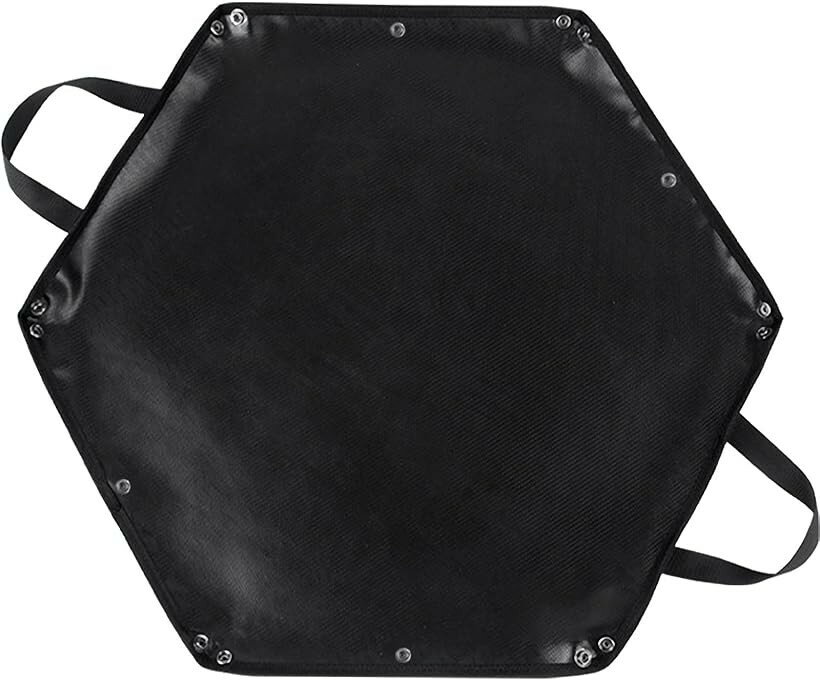 焚火シート 防火 耐火シート 六角形 取っ手付き BBQ 芝生を守る 焚き火マット L (104 cm x 92 cm)