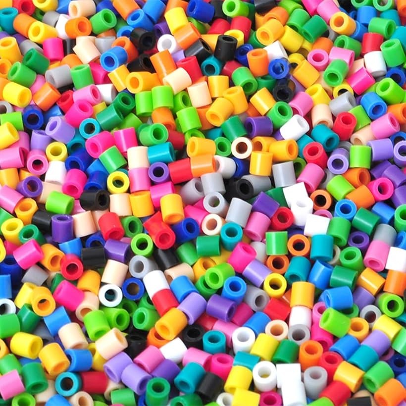 アイロンビーズ セット 大容量 (ミックスカラー 500g 1袋(約8000粒), 直径5mm 高さ5mm)