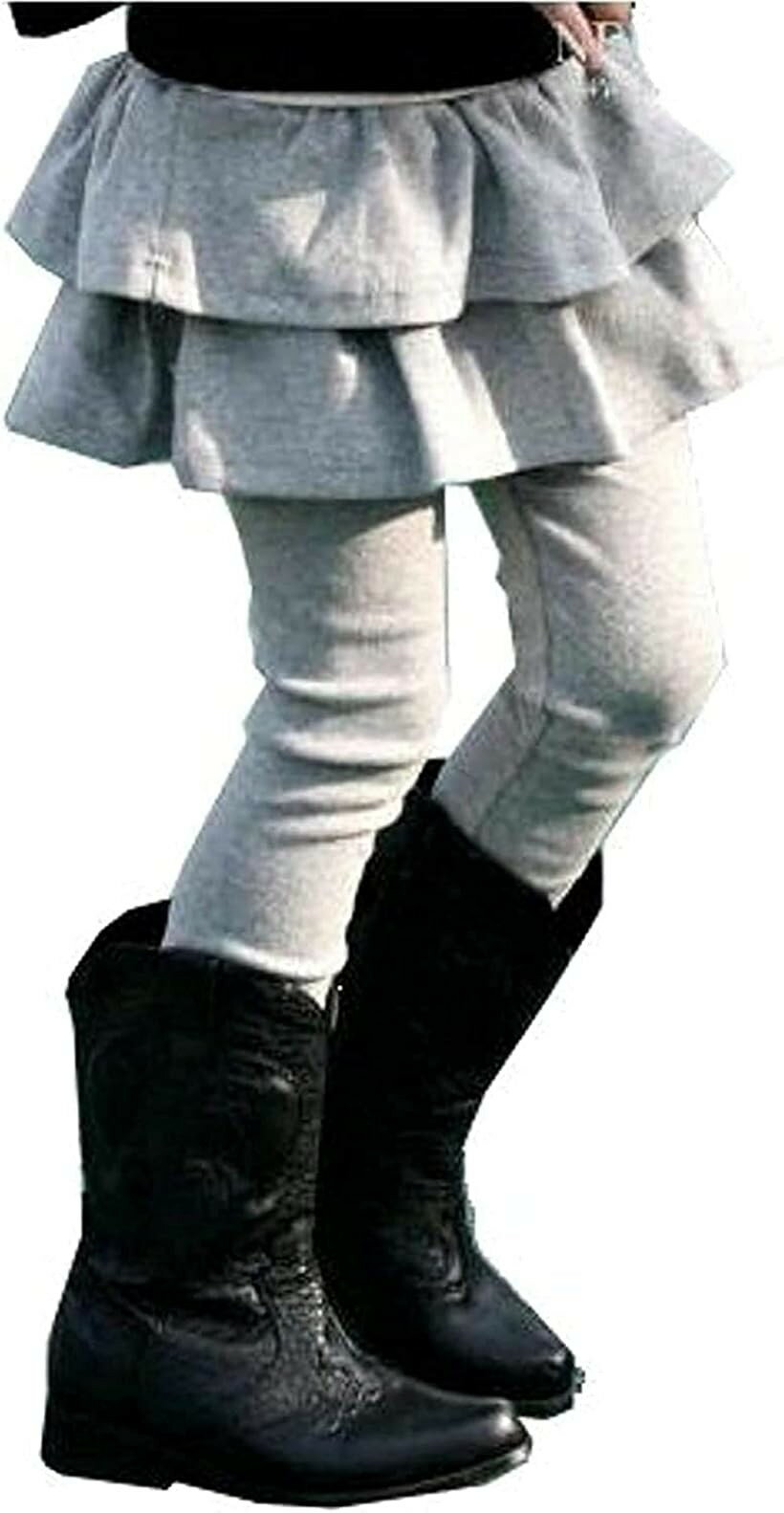 Spats - アスペルシオ スカート付き レギンス 子供服 ガールズ キッズ 女の子 スパッツ スカッツ 110 グレー (ピュアグレー, 110)