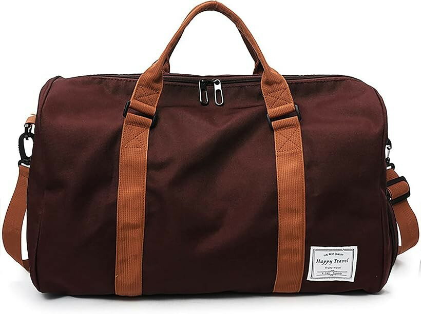 Boston Bags - ボストンバッグ ポケット改良 旅行バッグ ジムバック スポーツバッグ 3WAY シューズ収納 大容量 メンズ レディース ユニセックス 乾湿分離 アウトドア 機内持込 (ブラウン 020)
