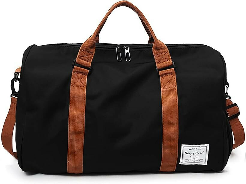 Boston Bags - ボストンバッグ ポケット改良 旅行バッグ ジムバック スポーツバッグ 3WAY シューズ収納 大容量 メンズ レディース ユニセックス 乾湿分離 アウトドア 機内持込 (ブラック 030, 幅48x高さ29xマチ26cm)