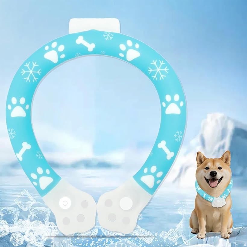 犬用ネッククーラー 18℃自然凍結/PCM50%増量/持続冷却 脱落防止設計 首冷やす 冷感リング  ...