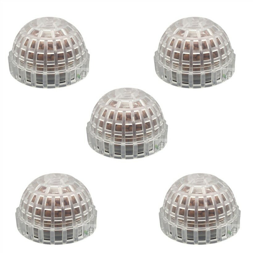 モスボール 5cmx3.6cm 3個 5個 10個セット 水草育成ホルダー ウイローモス栽培 モスマット 植物ホルダー 水質浄化 ミネラルボール付き 水槽用水草繁殖 (クリア, 5個)