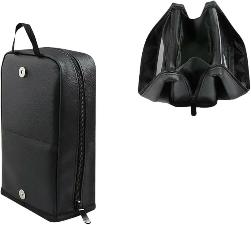 Vanity Bags - 化粧ポーチ メイクポーチ コスメ コンパクト 縦型 化粧品 ブラシ 収納 持ち運び 旅行 出張 持ち手 (ブラック)