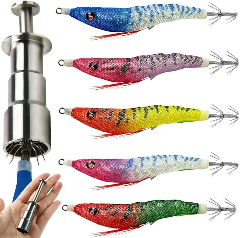エギ イカメタル カンナ 修正器 調整 ツール 整形 フック 修復 釣具 調整器 釣り 補修 (アースカラー入り, 5本)